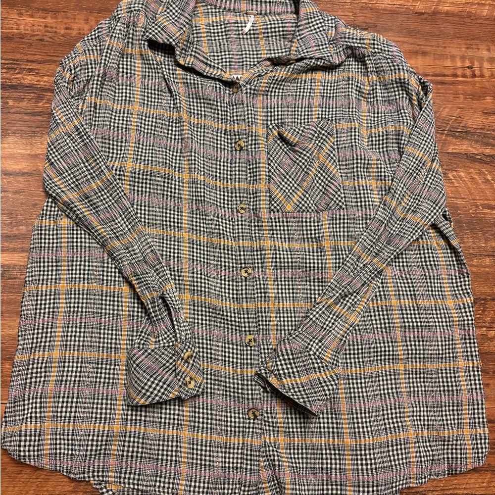Free People Top Plaid Button Up
Artsy Coastal Beachy Festival Boho
Women's M
